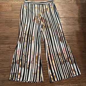 Bison Bisou Striped Wide Leg Pants Size L